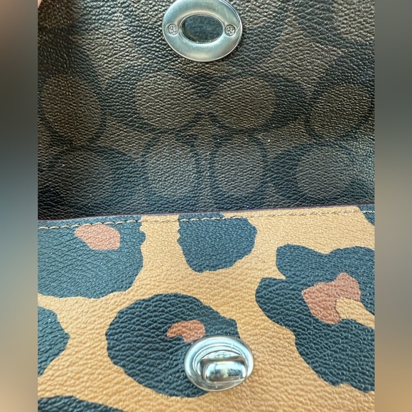 Coach Leopard ocelot Sunglass Case with Turnlock, wristlet strap, signature - Picture 3 of 4
